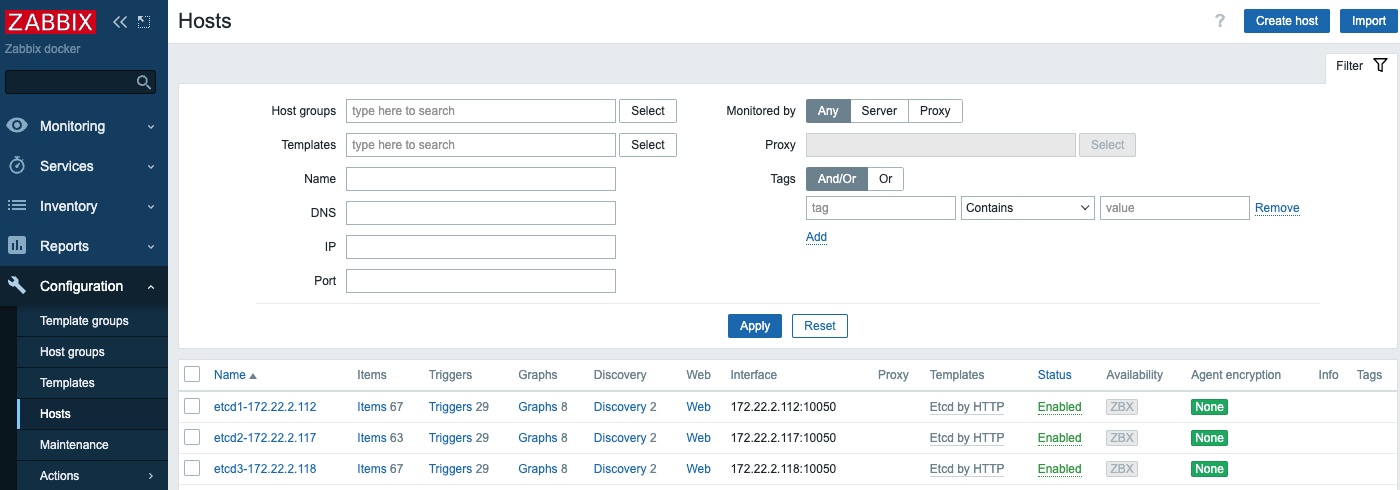 zabbix create host done