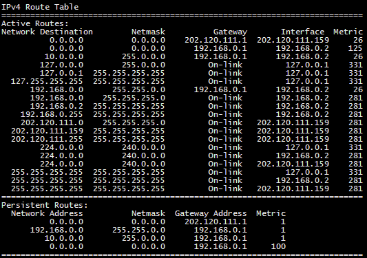 inbind windows route